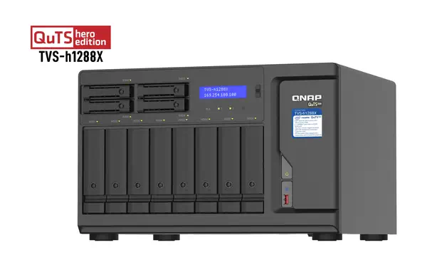 QNAP TVS-h1288X NAS Tower Intel® Xeon® W-1250 16 Go DDR4 0 To QuTS hero Noir - Serveur NAS - visuel 6
