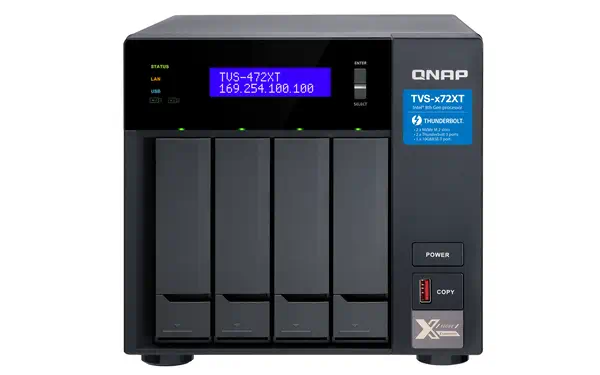 QNAP TVS-472XT-I3-4G 4-Bay NAS Intel Core i3-8100T 4core QNAP - visuel 1 - hello RSE - Serveur complet pour l'hébergement de machines virtuelles et de conteneurs