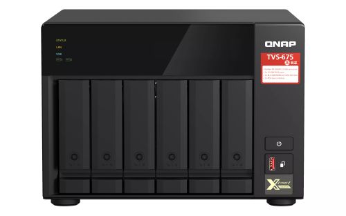 Vente QNAP TVS-675-8G 6-bay NAS KX-U6580 8C/8T 2.5GHz 8Go au meilleur prix