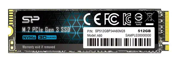 Revendeur officiel Disque dur SSD SILICON POWER SSD P34A60 512Go M.2 PCIe Gen3 x4