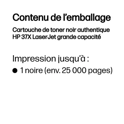 Cartouche de toner noir authentique HP 37X LaserJet grande capacité - Toner - visuel 3