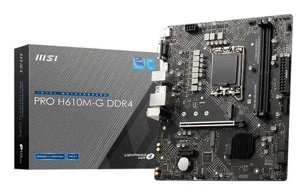 MSI PRO H610M-G DDR4 carte mère Intel H610 LGA 1700 micro ATX - Carte mère - visuel 1
