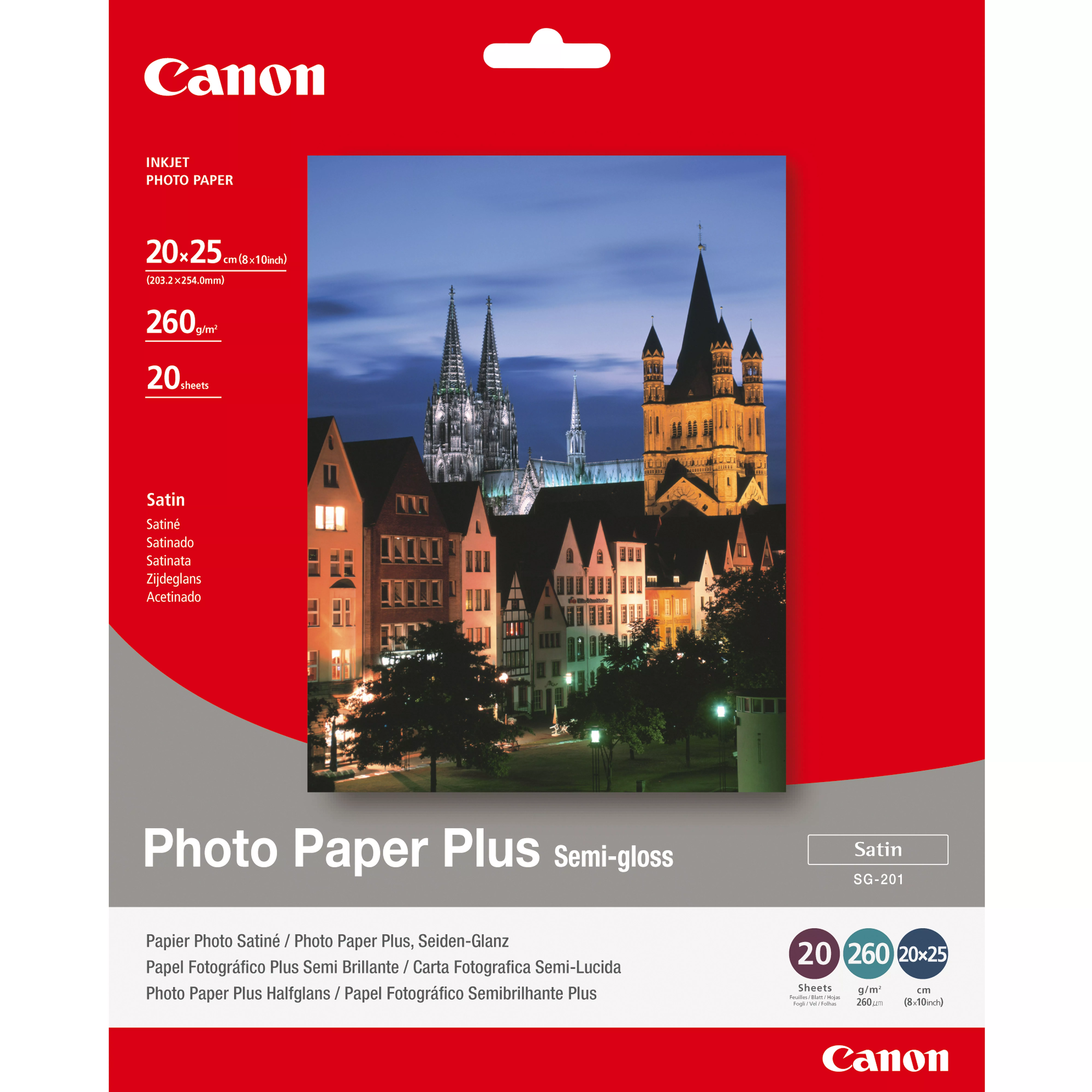Achat CANON SG-201 semi brillant photo papier inkjet 260g/m2 8x10 au meilleur prix