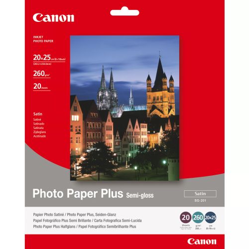 Revendeur officiel Papier CANON SG-201 semi brillant photo papier inkjet 260g/m2 8x10
