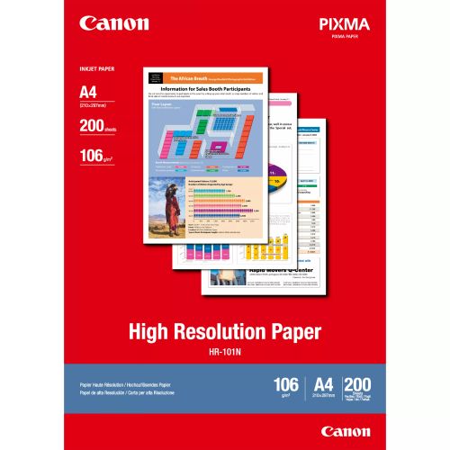 Vente Papier CANON HR-101 high resolution papier inkjet 110g/m2 A4 200 sur hello RSE