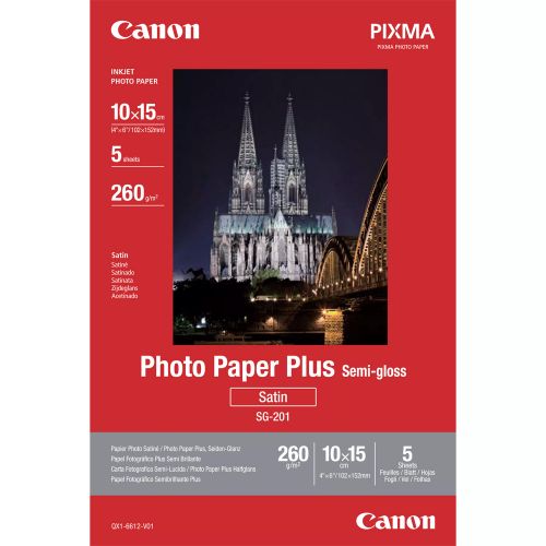 Achat Papier CANON SG-201 semi-gloss 10x15cm 5 feuilles