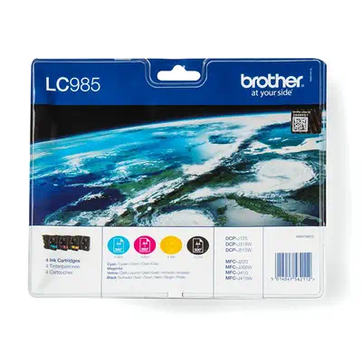 Brother LC985VALBPDR cartouche d'encre 4 pièce(s) Original Noir, Cyan, Magenta, Jaune - Cartouches d'encre - visuel 1