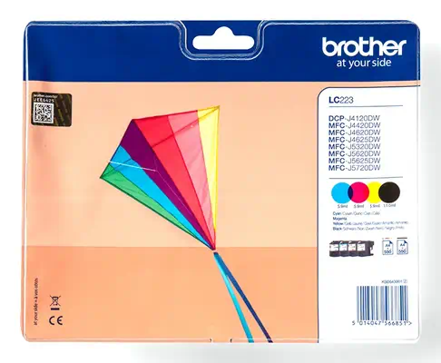 Brother LC223VALBPDR cartouche d'encre 4 pièce(s) Original Noir, Cyan, Magenta, Jaune - Cartouches d'encre - visuel 1