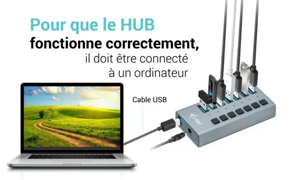 i-tec USB 3.0 Charging HUB 7port + Power Adapter 36 W - I-Tec - Accessoires Tablette - visuel 9