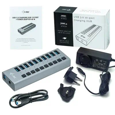 i-tec USB 3.0 Charging HUB 10 port + Power Adapter 48 W - I-Tec - Accessoires Tablette - visuel 4