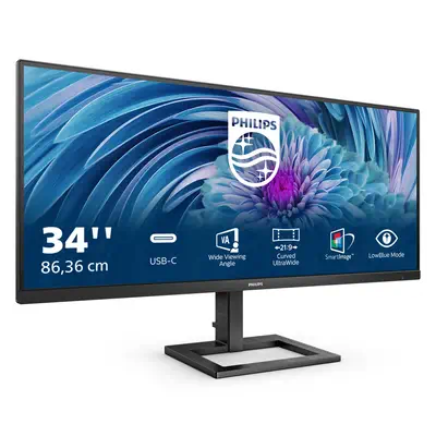 Philips E Line 346E2LAE/00 LED display 86,4 cm Philips - visuel 1 - hello RSE - Le système de gestion des câbles libère de l'espace sur votre bureau