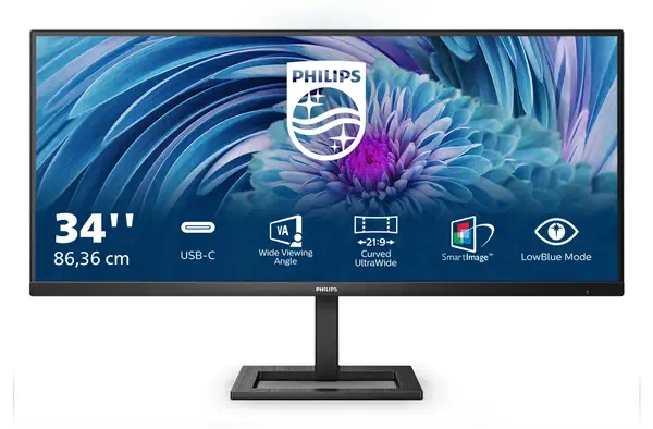 Philips E Line 346E2LAE/00 LED display 86,4 cm Philips - visuel 1 - hello RSE - Connectez votre ordinateur portable avec un seul câble USB-C