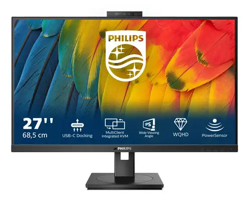 Philips 5000 series 27B1U5601H/00 LED display 68,6 cm Philips - visuel 1 - hello RSE - La connexion RJ-45 vers USB-C permet une connexion réseau facile et sécurisée