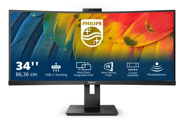 Philips 5000 series 34B1U5600CH/00 LED display 86,4 cm (34") 3440 x 1440 pixels Wide Quad HD LCD Noi - Ecran Ordinateur - visuel 1