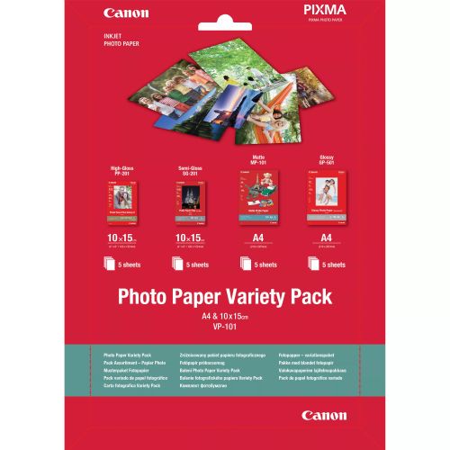 Achat CANON VP-101 photo papier variety pack A4 & 10 x15cm sur hello RSE