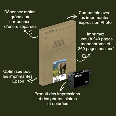 Encre EasyMail Claria Photo HD multipack 6 couleurs Éléphant 24 - Epson - Cartouches d'encre - visuel 8