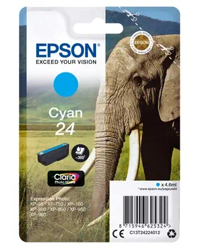 Achat EPSON 24 cartouche encre cyan capacité standard 4.6ml 360 et autres produits de la marque Epson