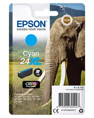 Achat EPSON 24XL cartouche dencre cyan haute capacité 8.7ml 740 - 8715946625454