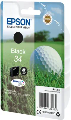 Epson Golf ball Singlepack Black 34 DURABrite Ultra Epson - visuel 1 - hello RSE - Réduisez vos coûts d'impression