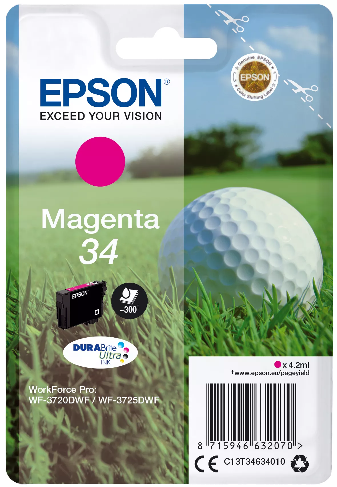 Achat EPSON Singlepack 34 Encre Magenta DURABrite Ultra 4,2ml - 8715946632087