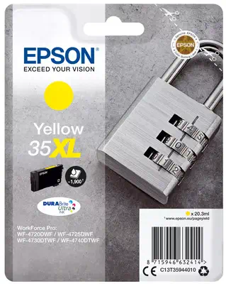 Vente Epson Padlock Singlepack Yellow 35XL DURABrite Ultra Ink au meilleur prix