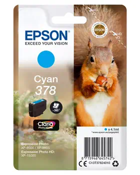 Achat Cartouches d'encre EPSON Singlepack Cyan 378 Eichhörnchen Clara Photo HD sur hello RSE