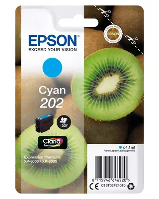 Revendeur officiel Cartouches d'encre EPSON 202 Cyan Ink Cartridge sec