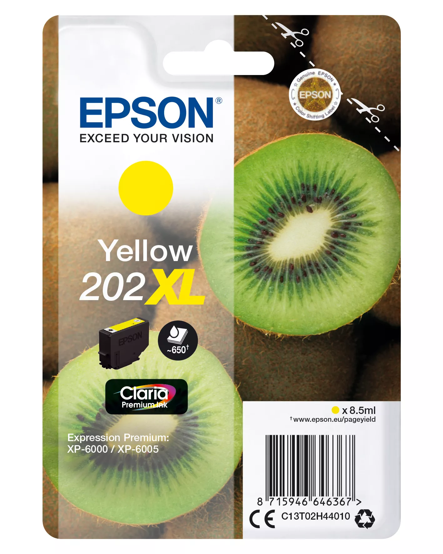 Achat Epson Kiwi Singlepack Yellow 202XL Claria Premium Ink - 8715946646374