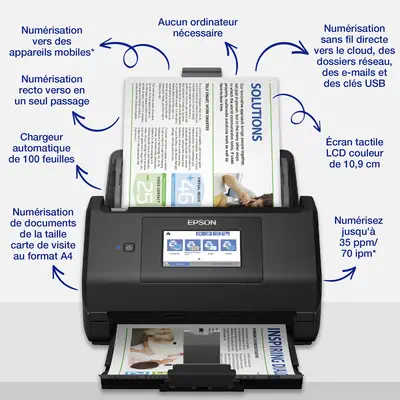 Epson WorkForce ES-580W Alimentation papier de scanner 600 x 600 DPI A4 Noir - Scanner - visuel 3