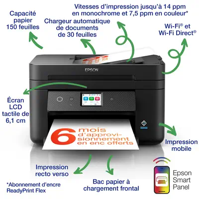 Epson WorkForce WF-2960DWF Jet d'encre A4 4800 x 1200 DPI 33 ppm Wifi - Multifonctions Jet d'encre - visuel 5