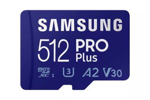 Achat Carte Mémoire SAMSUNG PRO Plus 512Go microSDXC UHS-I U3 160Mo/s Full HD & 4K UHD