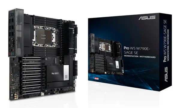 PRO WS W790E-SAGE SE Asus - visuel 1 - hello RSE - Bouclier E/S prémonté