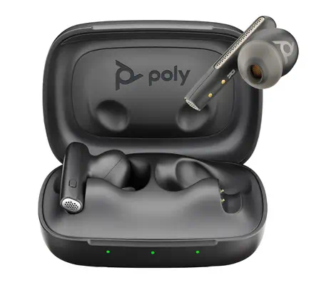 Écouteurs noir charbon Poly Voyager Free 60 UC +adaptateur USB-C BT700 + étui de charge de base - HP - Casque Micro - visuel 6