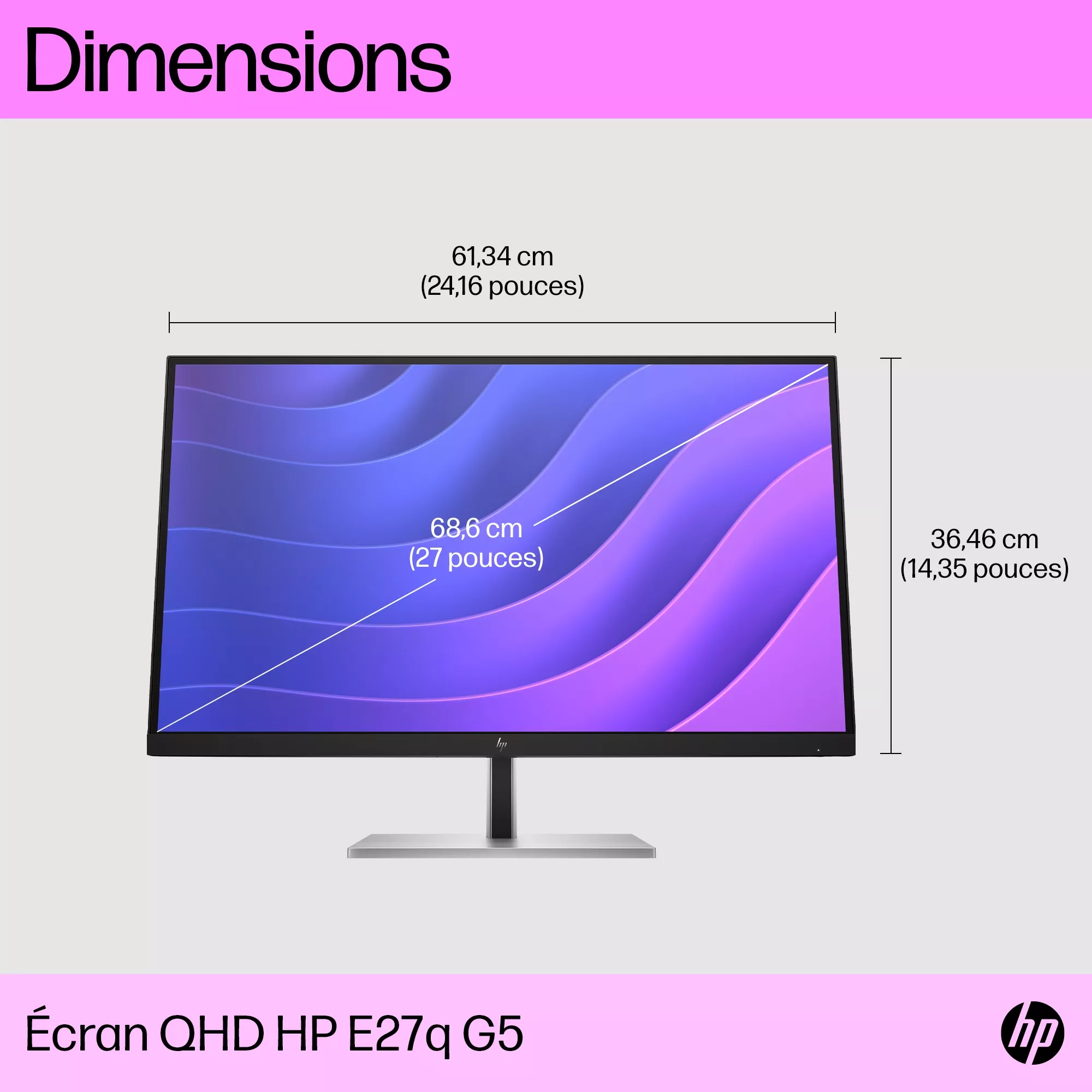 Vente HP E27q G5 27p QHD Monitor 2560x1440 16:9 HP au meilleur prix - visuel 6