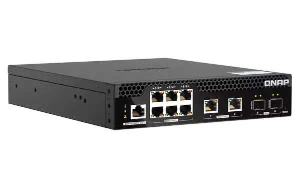 QNAP QSW-M2106PR-2S2T commutateur réseau Géré L2 10G Ethernet QNAP - visuel 1 - hello RSE - Déploiement flexible avec plusieurs ports Gigabit et fibre optique 10G SFP+