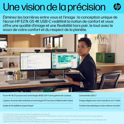 HP E27k G5 27p 4K USB-C Monitor 3840x2160 HP - visuel 1 - hello RSE - HP Eye Ease