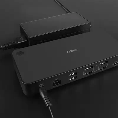 Lindy 43366 station d'accueil USB 3.2 Gen 2 (3.1 Gen 2) Type-C Noir - Station d'accueil pour portable - visuel 8