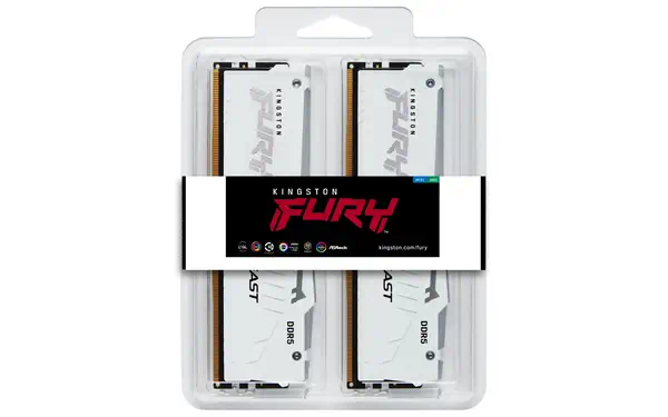 64 Go 5600 MT/s DDR5 CL40 DIMM (Kits de 2) FURY Beast White RGB XMP - Kingston - Mémoire - visuel 5