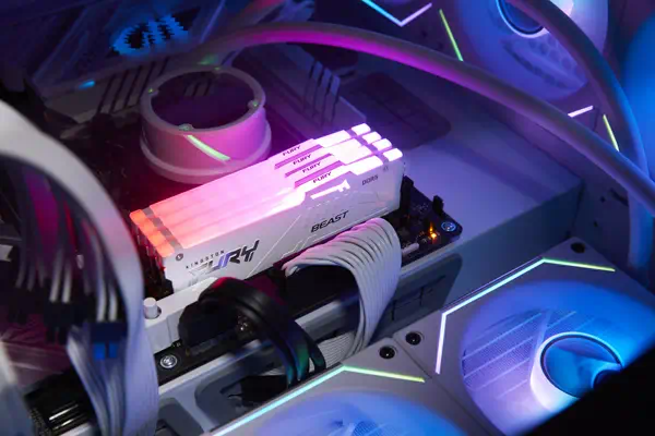 16 Go 5200 MT/s DDR5 CL40 DIMM FURY Beast White RGB XMP - Kingston - Mémoire - visuel 7