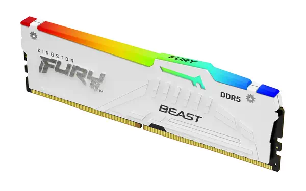 16 Go 5200 MT/s DDR5 CL40 DIMM FURY Beast White RGB XMP - Kingston - Mémoire - visuel 1