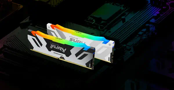 16Go 6400MT/s DDR5 CL32 DIMM FURY Renegade RGB Blanc XMP - Kingston - Mémoire - visuel 5