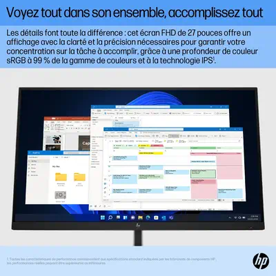 HP E27 G5 27p FHD Monitor 1920x1080 16:9 HP - visuel 1 - hello RSE - HP Eye Ease pour un confort visuel amélioré