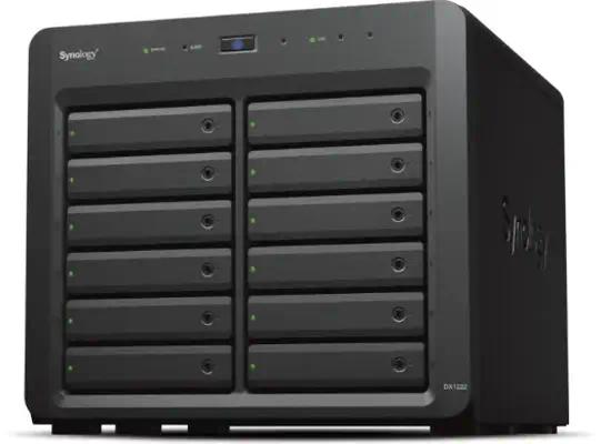 Synology DX1222 Boîtier de disques de stockage Boîtier disque dur/SSD Noir 2.5/3.5" - Accessoire Stockage - visuel 1