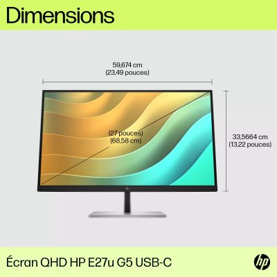 HP E27u G5 USB-C Monitor 27p QHD HDMI HP - visuel 1 - hello RSE - Mise sous tension unique