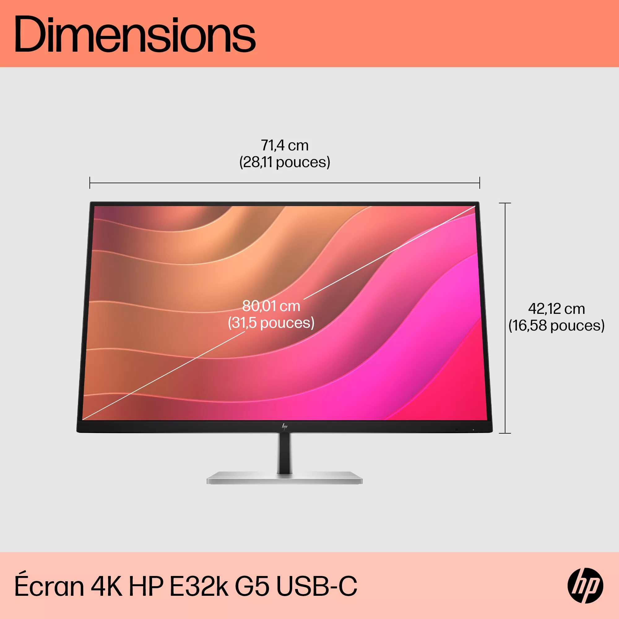 HP E32k G5 USB-C Monitor 31.5p 4K HDMI HP - visuel 1 - hello RSE - HP Eye Ease