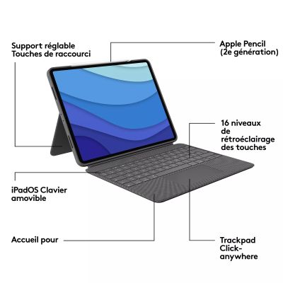 Vente LOGITECH Combo Touch for Ipad Pro 12.9'' 5eme Logitech au meilleur prix - visuel 8