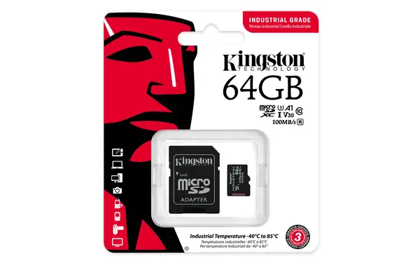 Carte 64GB microSDXC Industrielle C10 A1 pSLC + adaptateur SD - Kingston - Carte Mémoire - visuel 5