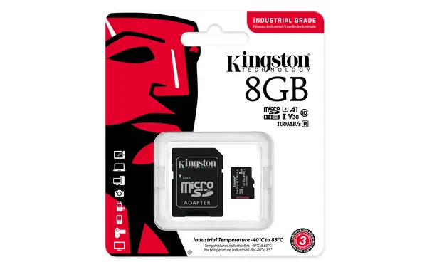 Carte 8GB microSDHC Industrielle C10 A1 pSLC + adaptateur SD - Kingston - Carte Mémoire - visuel 5
