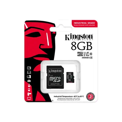 Kingston Technology Industrial 8 Go MicroSDHC UHS-I Classe Kingston - visuel 1 - hello RSE - Conformité UHS-I