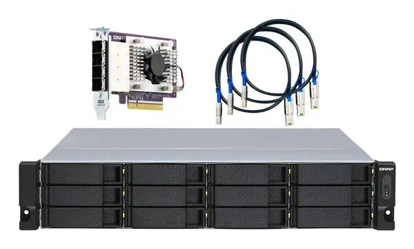 QNAP TL-R1200S-RP Boîtier de disques de stockage Boîtier disque dur/SSD Noir, Gris 2.5/3.5" - Serveur NAS - visuel 2